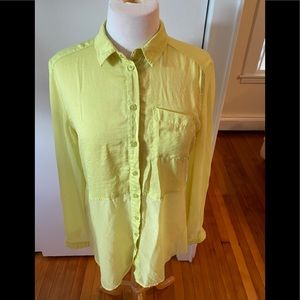 Neon yellow Free People long blouse M